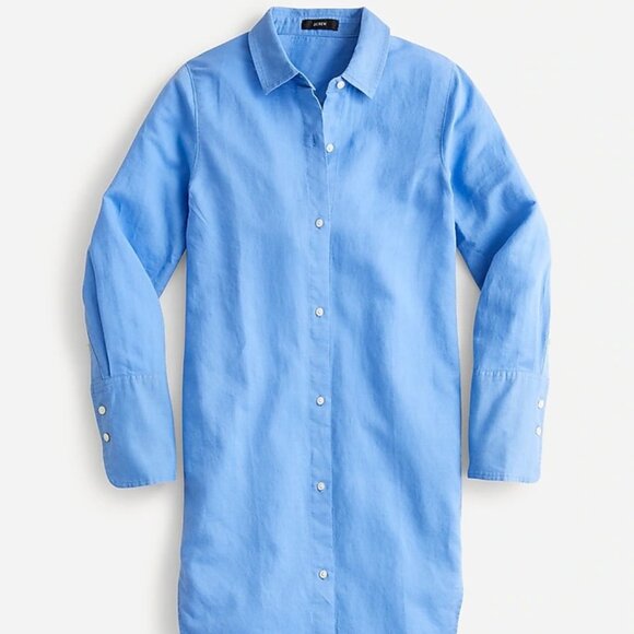 J.crew Classic Fit Beach Shirt in linen-cotton blend Retro Blue xxl - Picture 1 of 3
